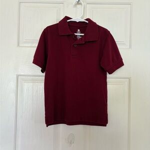 Chaps Boys Maroon Uniform Polo Shirt Size 7